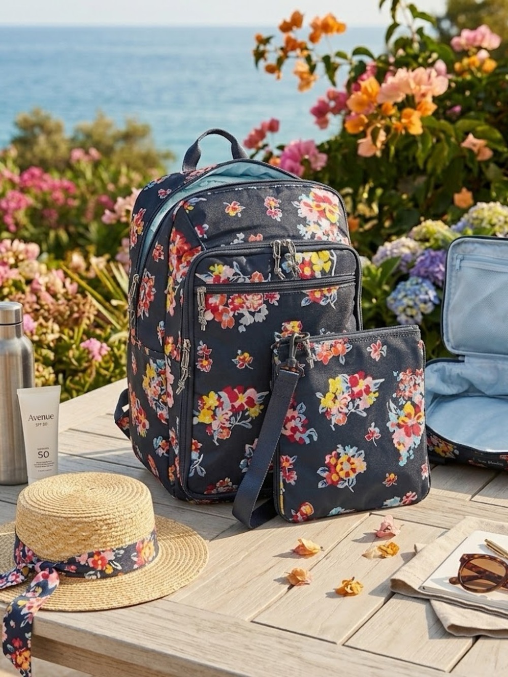 NWOT Vera Bradley Lighten Up XL Floral Duffel Backpack